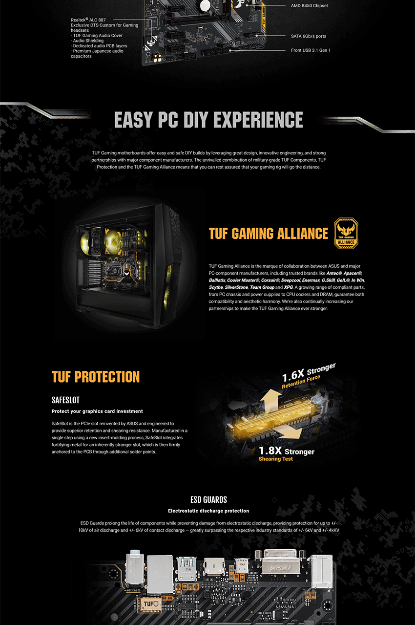 Asus Tuf B450 Plus Gaming Am4 Atx Motherboard Umart Com Au