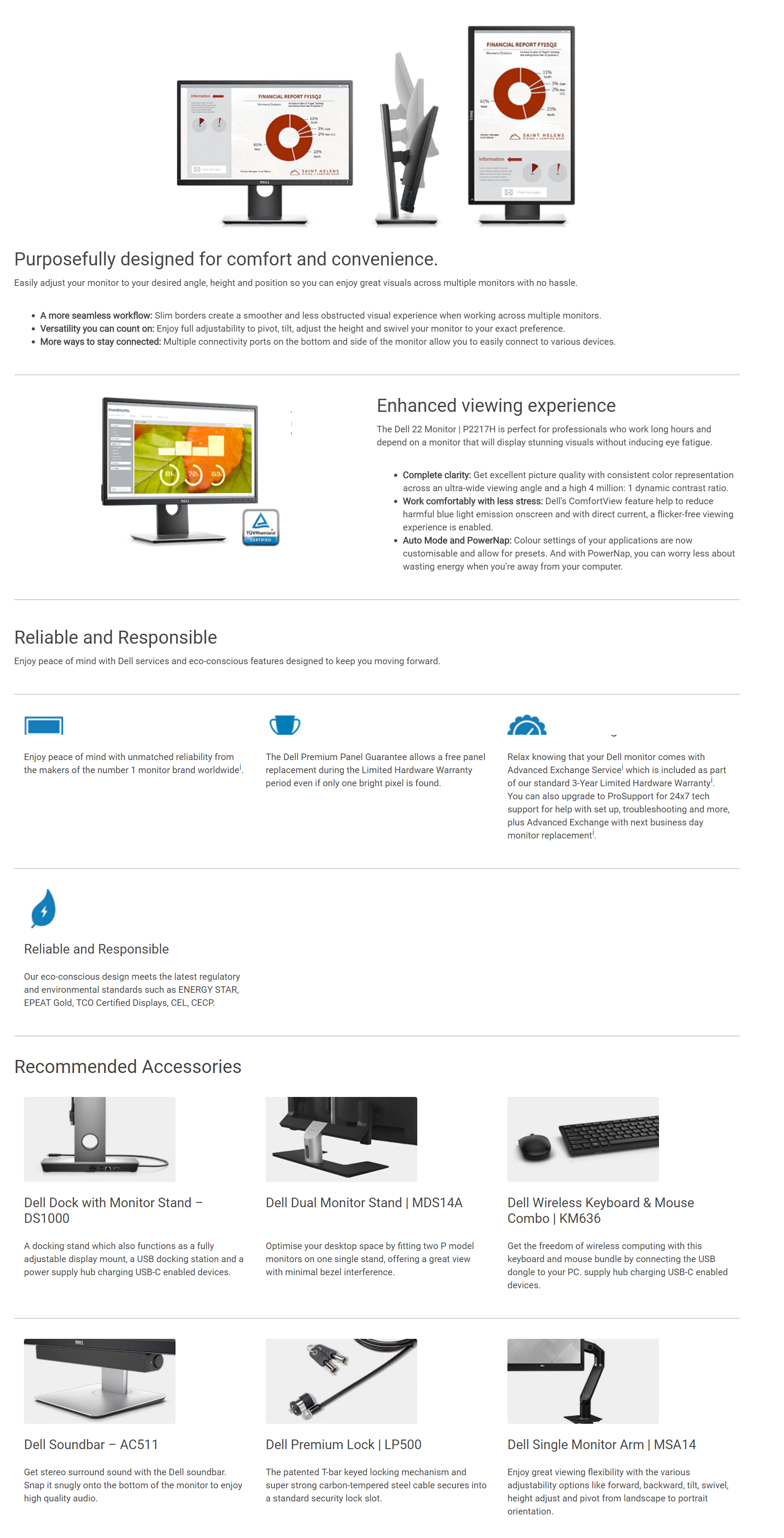 Dell 21 5in Fhd Monitor P2217h Umart Com Au