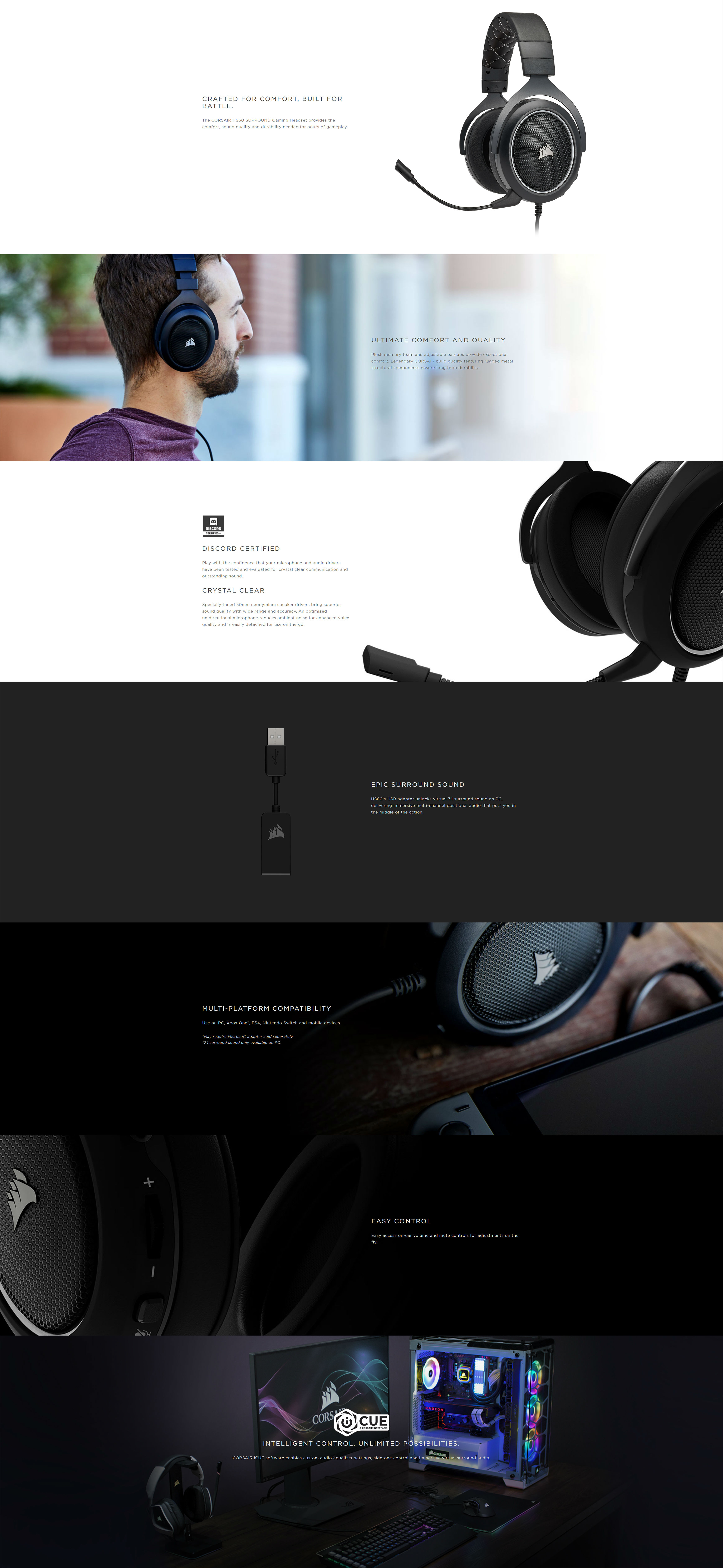 Corsair HS60 Stereo 7.1 Gaming Headset 