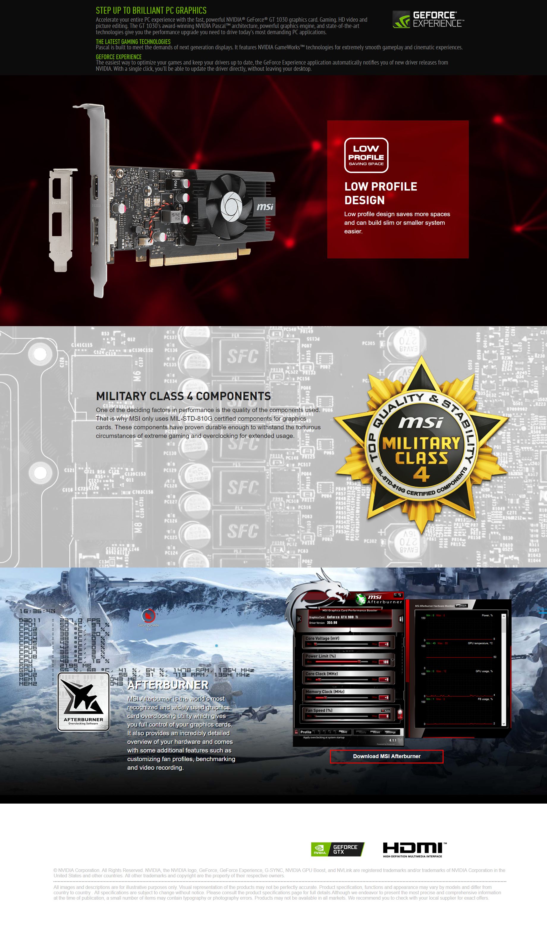 MSI GeForce GT 1030 Low Profile 2G LP OC - Umart.com.au