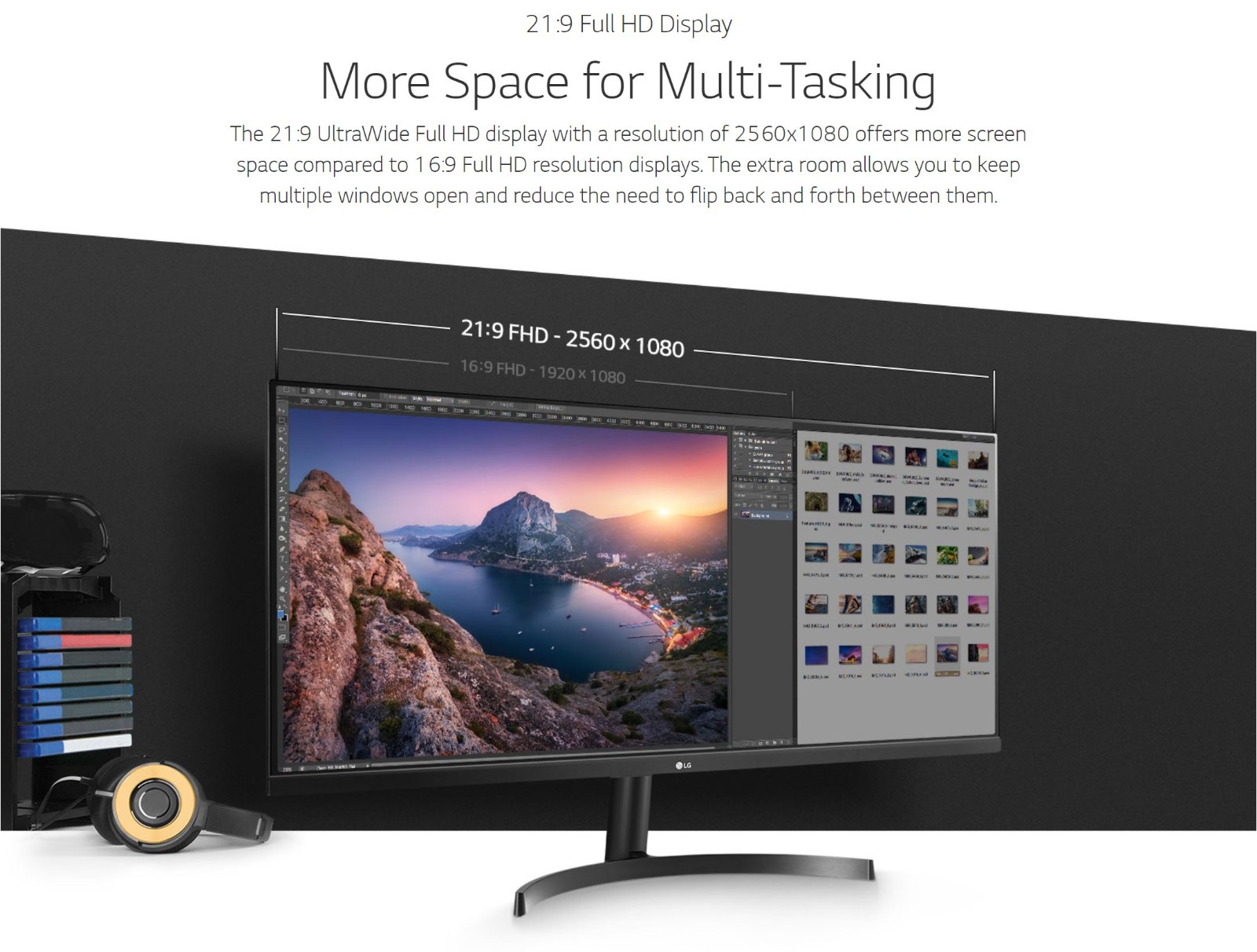 LG 34inch UWFHD IPS FreeSync Monitor 34WL500 B Umart au