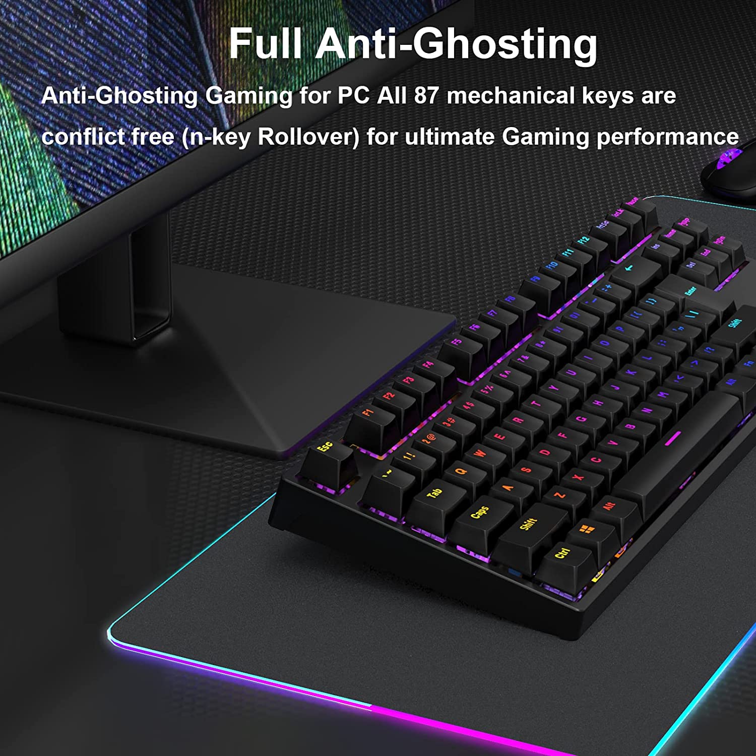 Y-FRUITFUL Wired Professional Gaming Mechanical Keyboard RGB Rainbow ...