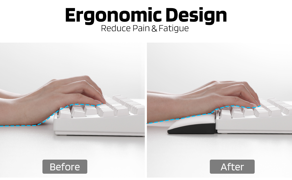 i-Rocks Memory Foam Keyboard Wrist Rest - Pain-Reducing, Non-Slip Rubber  Base Wrists Rest Support - Cooling Ergonomic Laptop & Computer Keyboard Pad