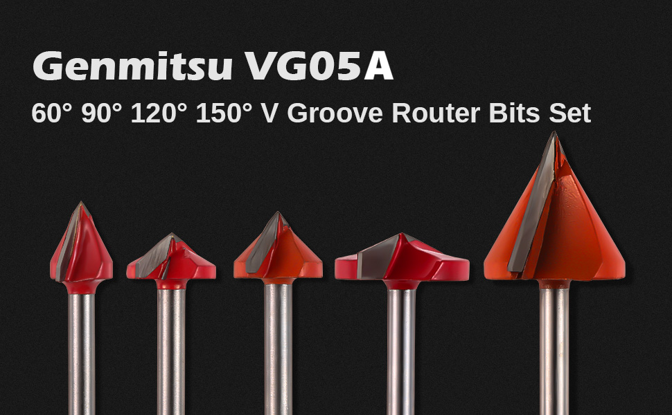 Laser-Engravers-Genmitsu-5PCS-V-Groove-Router-Bits-Set-60-90-120-150-Angle-6mm-Shank-3D-V-Shape-Milling-Wood-Cutter-Knife-CNC-Engraving-Router-Bit-VG05A-12