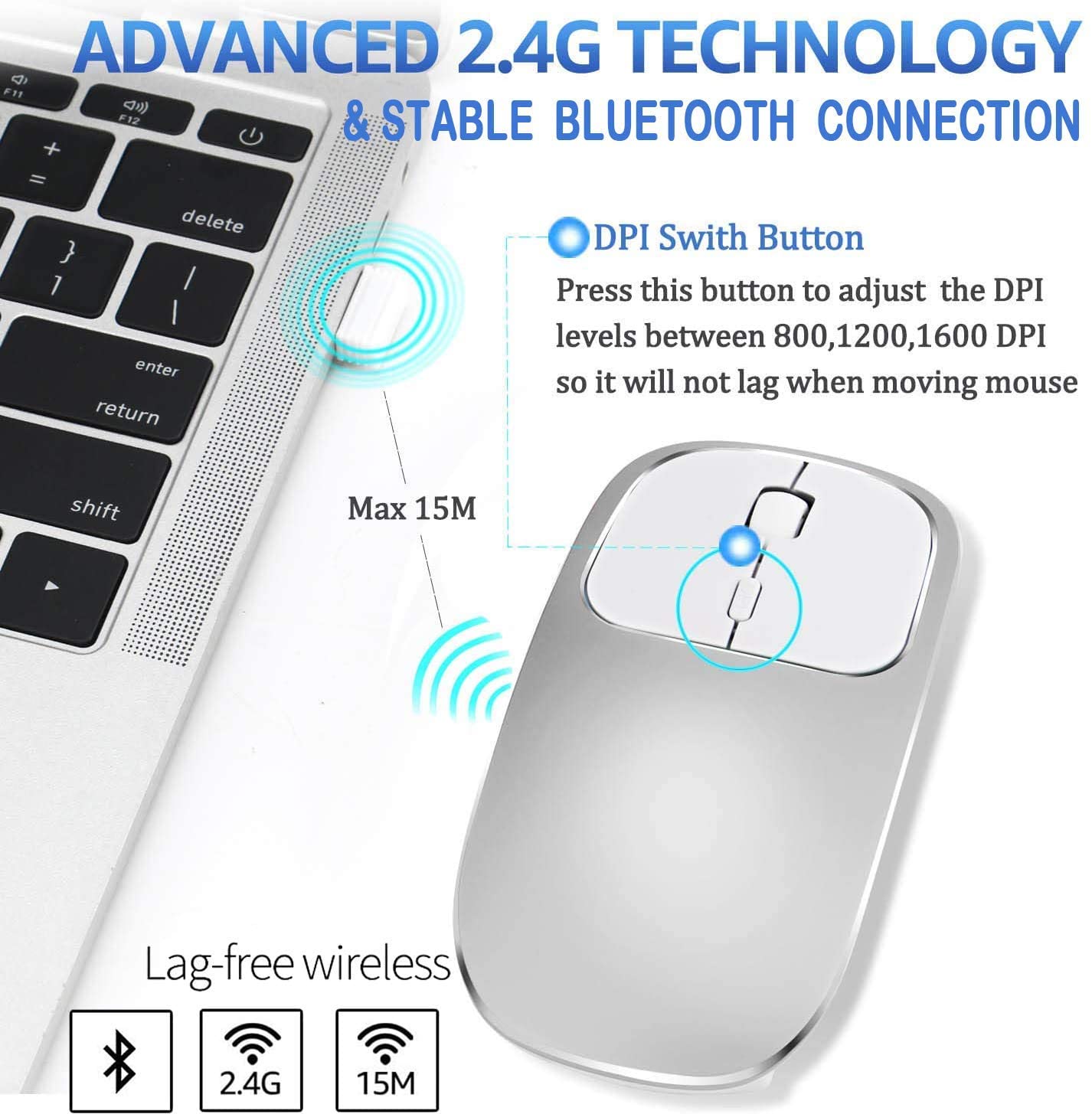 FRUITFUL-Wireless-Rechargeable-Mouses-2-4G-and-Bluetooth-5-0-Metal-Dual-Mode-Mouses-1600DPI-Silent-Mouse-with-USB-C-Port-for-PC-Tablet-Mac-Desktop-Etc-9