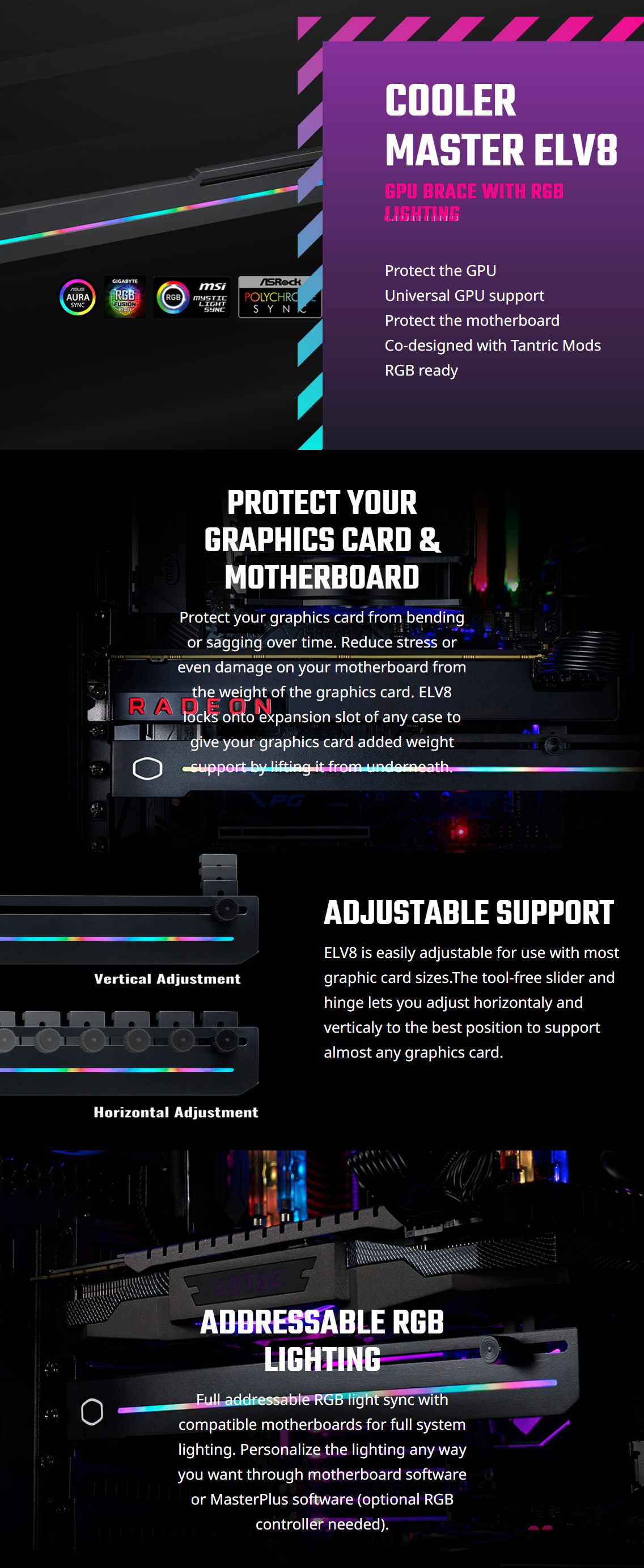 Case-Accessories-Cooler-Master-ELV8-GPU-Brace-with-RGB-Lighting-2