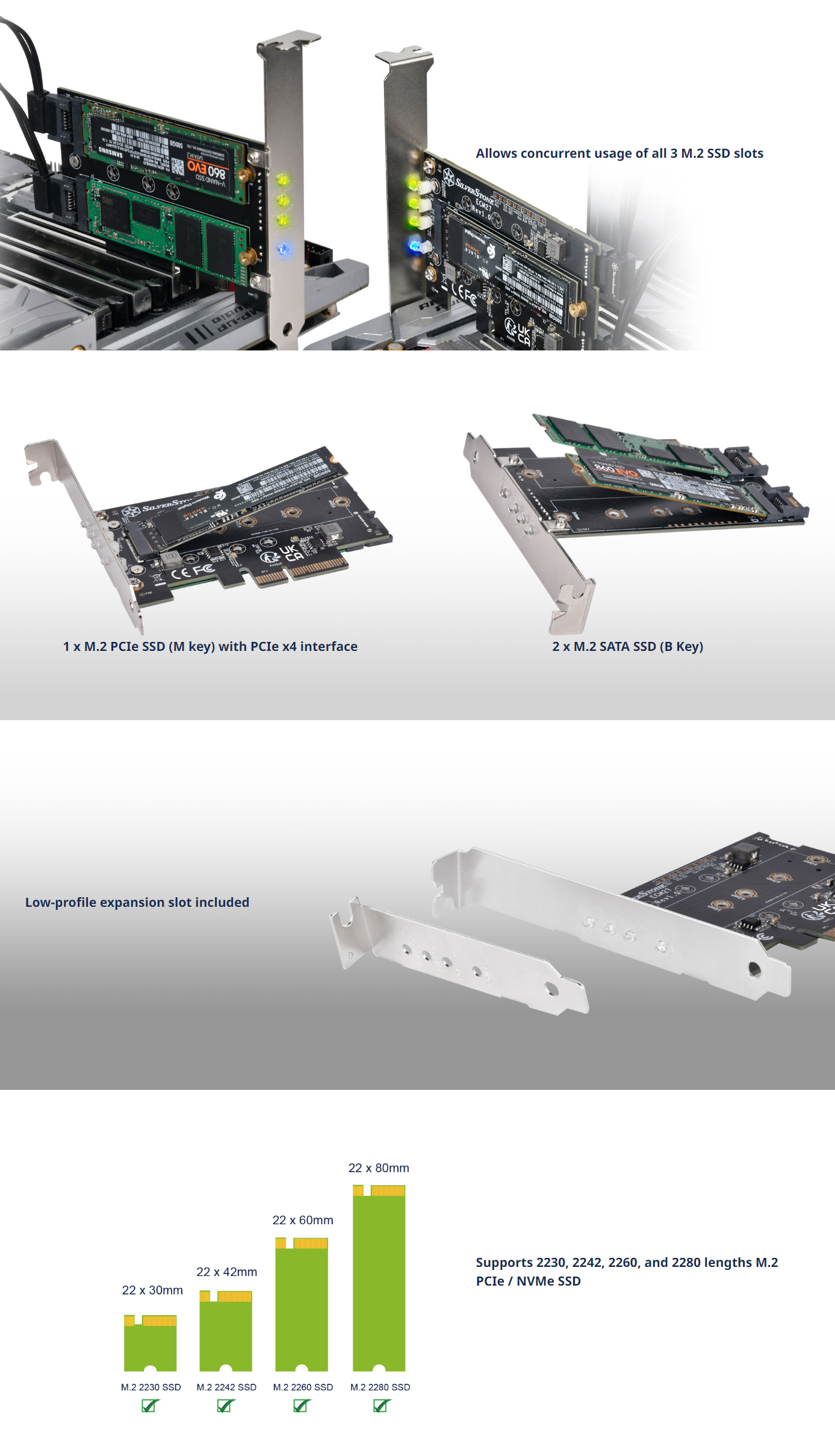 SATA-SAS-Cards-SilverStone-ECM27-3-Port-M-2-SSD-to-PCIeE-x4-Adapter-Card-7