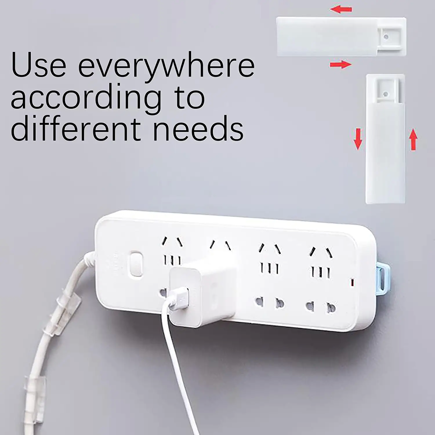 Powerboards-Self-Adhesive-Power-Strip-Holder-Power-Strip-Fixator-Wall-Mount-No-Punch-Socket-Cable-Fixer-for-Surge-WiFi-Router-Tissue-Box-Remote-Control-Organizer-5