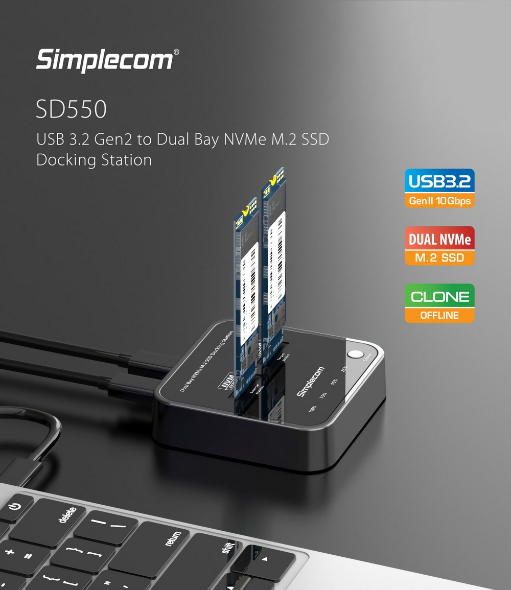 Enclosures-Docking-Simplecom-SD550-USB-3-2-Gen-2-to-Dual-Bay-NVMe-M-2-SSD-Docking-Station-1