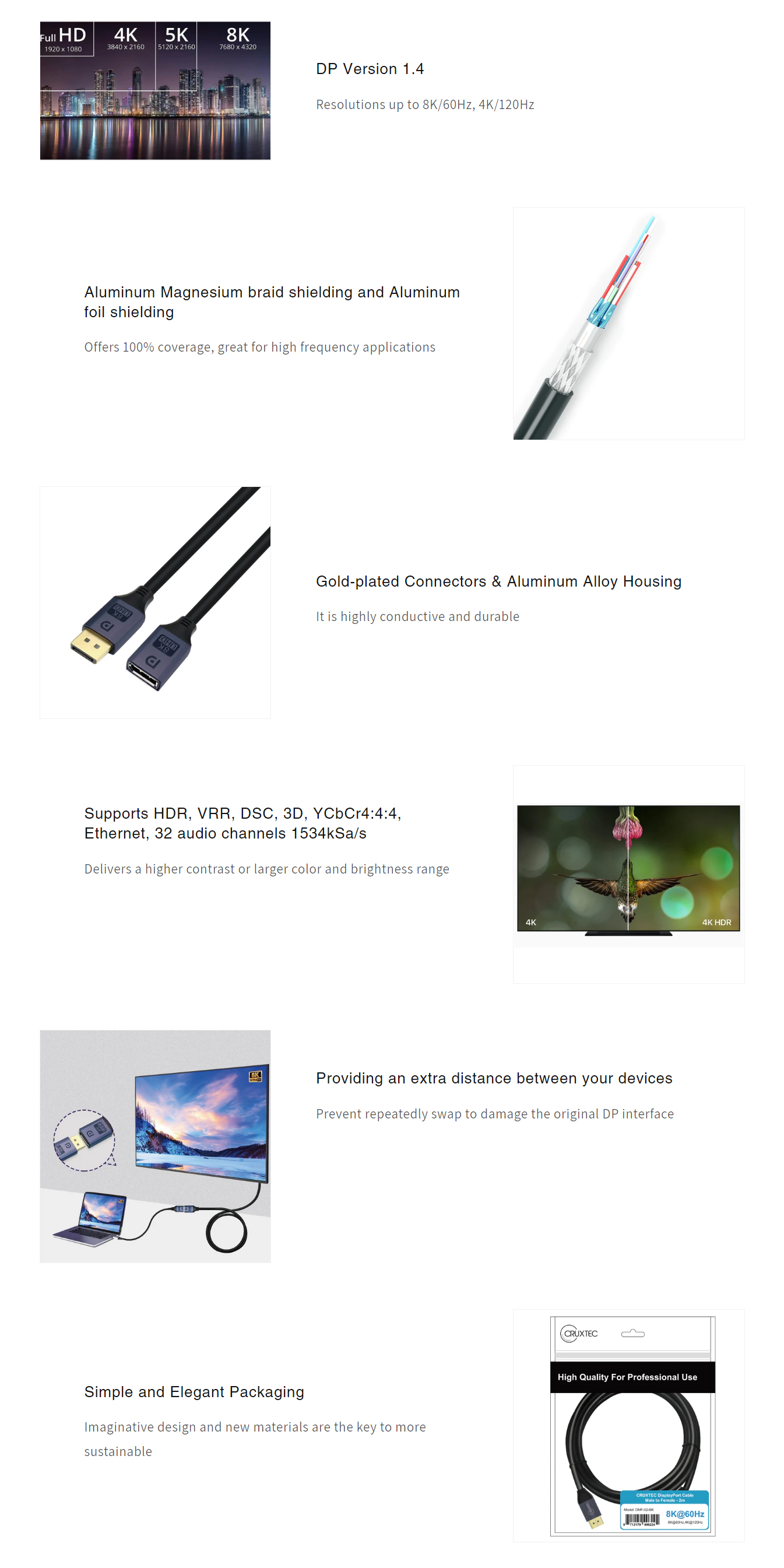 DisplayPort-Cables-Cruxtec-Displayport-1-4-8K-60Hz-Male-to-Female-Extension-Cable-50cm-1