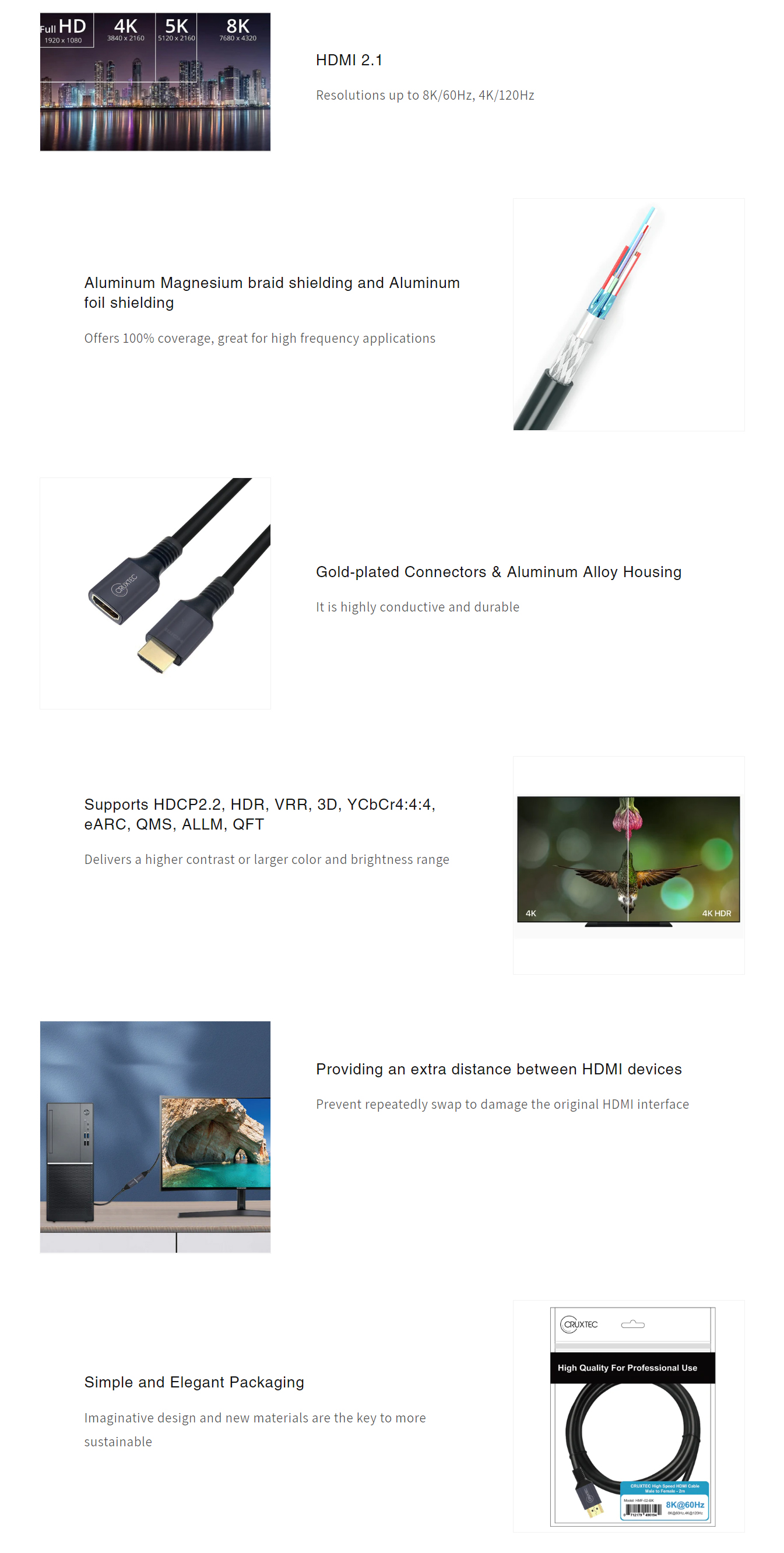 HDMI-Cables-Cruxtec-HDMI-2-1-8K-60Hz-Extension-Cable-Male-to-Female-50cm-4