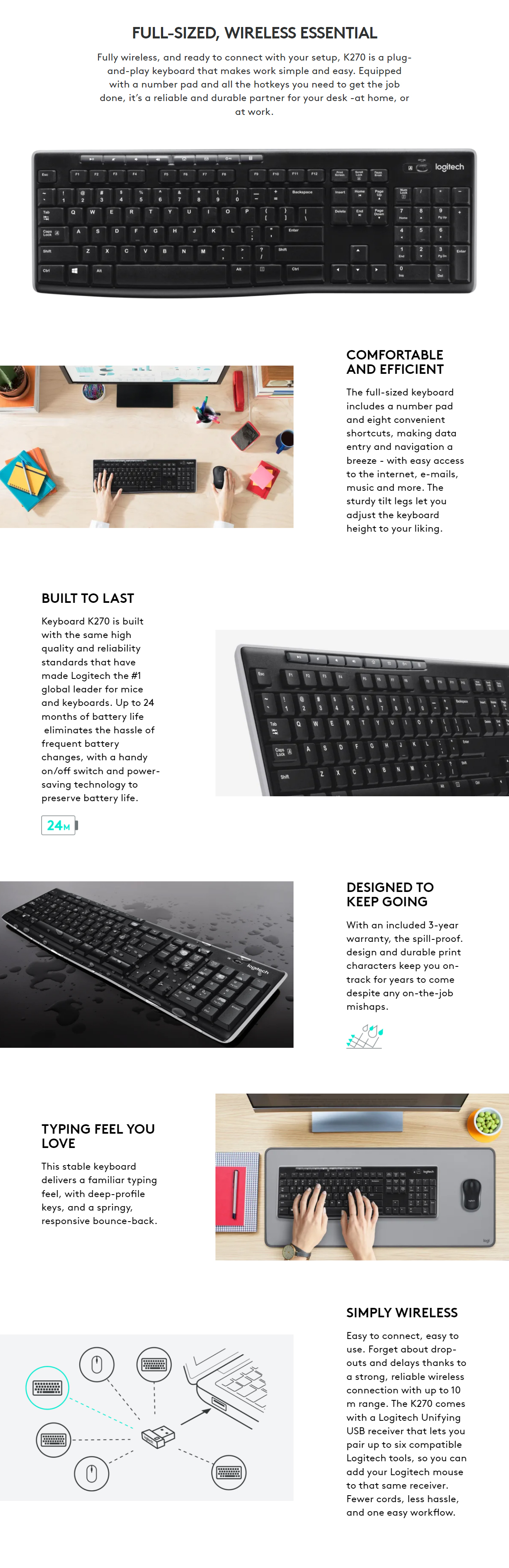 Logitech K270 Keyboard [Unifying Receiver] Umart.com.au