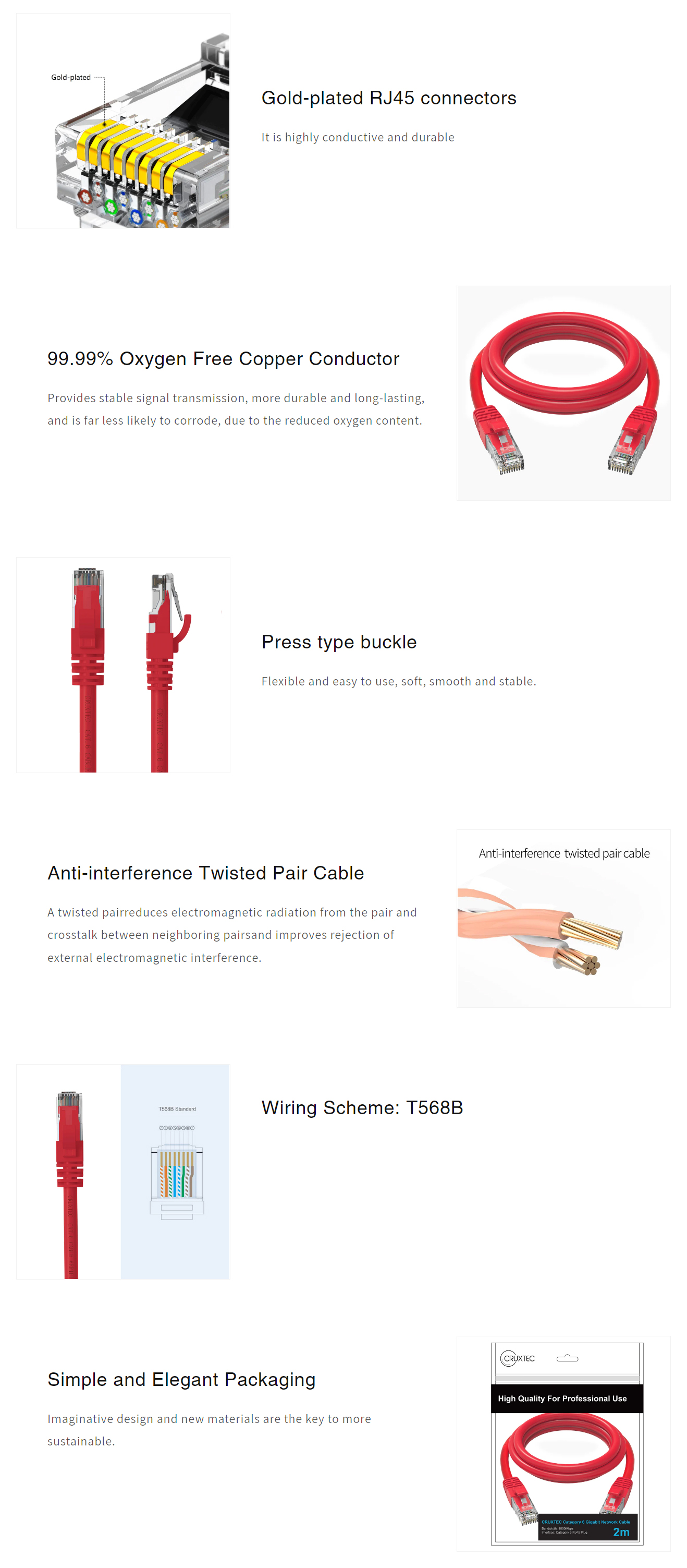 Network-Cables-Cruxtec-RC6-005-RD-CAT6-10GbE-Ethernet-Cable-Red-50cm-1