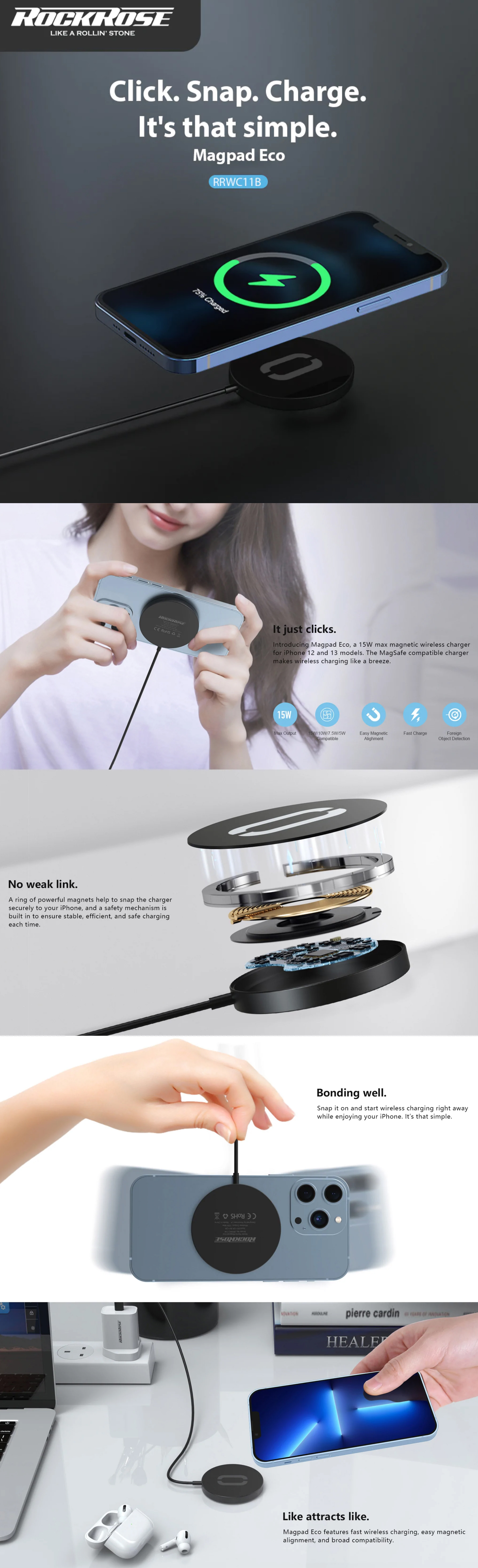 iPhone-Accessories-RockRose-Magpad-Eco-15W-Magnetic-Wireless-Charger-Compatible-With-MagSafe-3