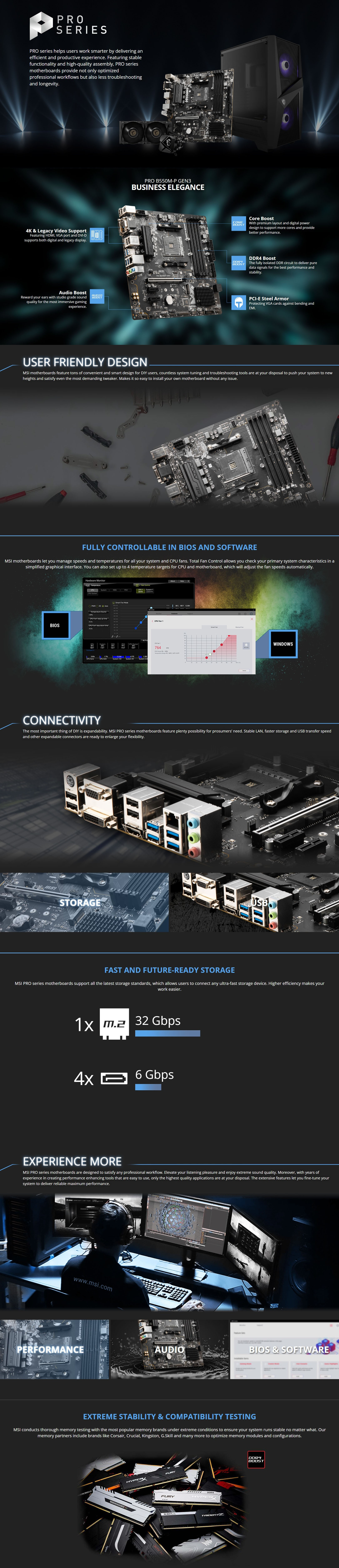 MSI Pro B550M-P Gen3 mATX AM4 Motherboard - msy.com.au