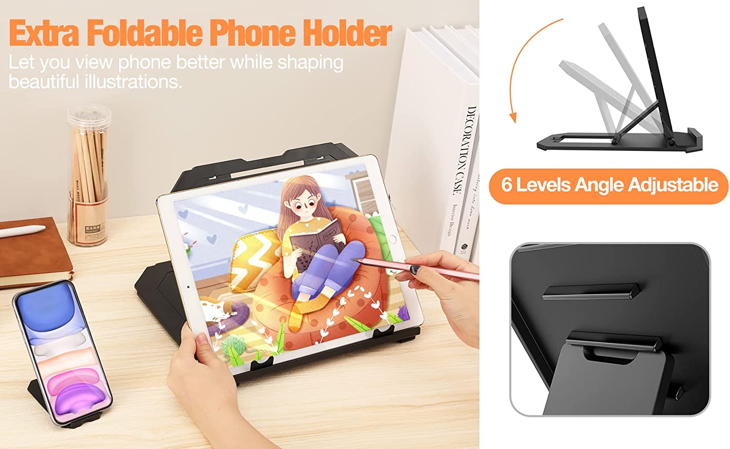 Laptop-Accessories-FRUITFUL-Foldable-Labtop-Stand-with-Phone-Holder-9-Levels-Adjustable-Angles-Notebook-Stand-Desk-Mounts-for-12-17-Labtop-MacBook-Tablet-Phone-Black-26