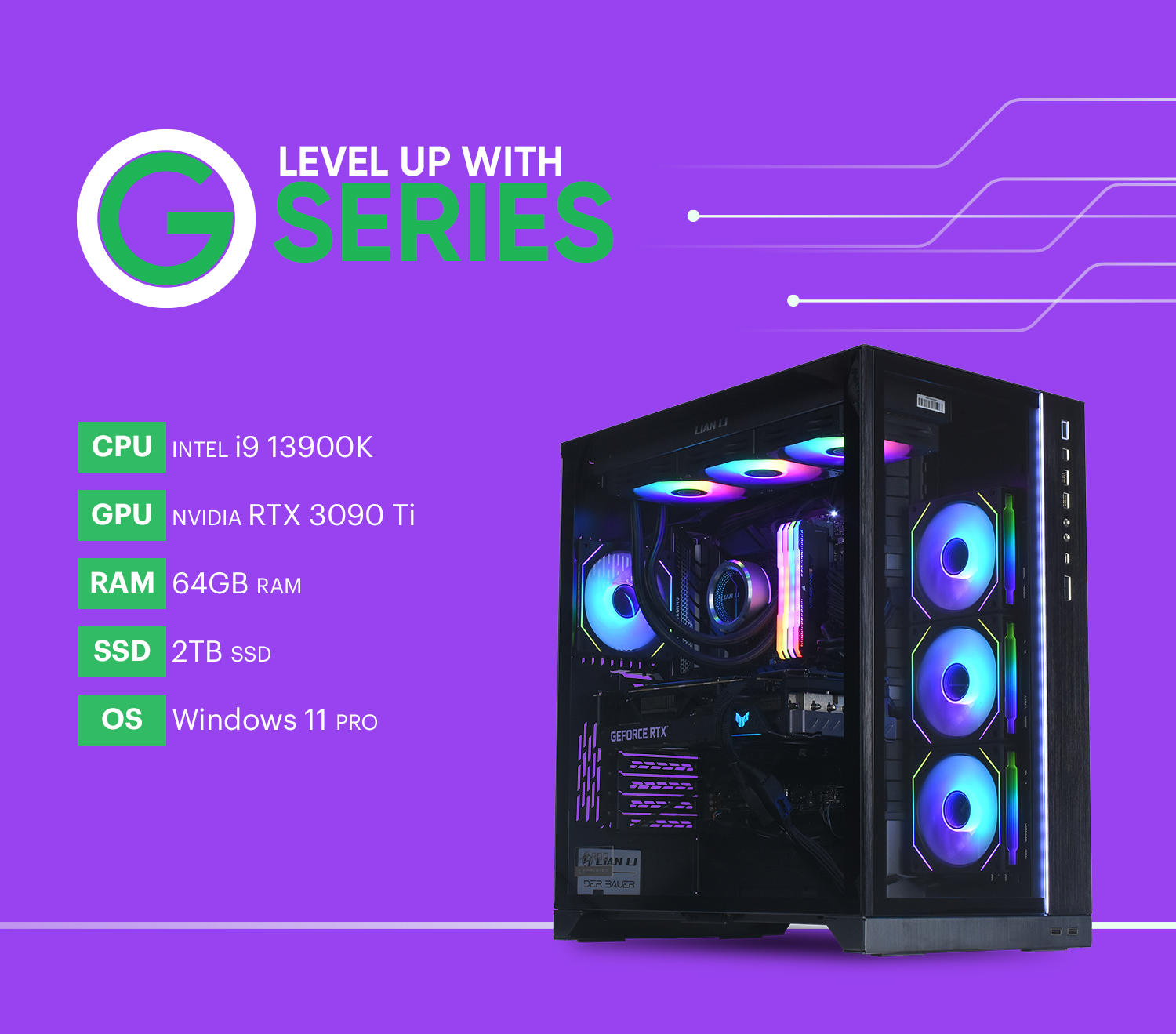 G9 Extreme Intel i9 13900K RTX 3090 TI Gaming PC Powered By ASUS 