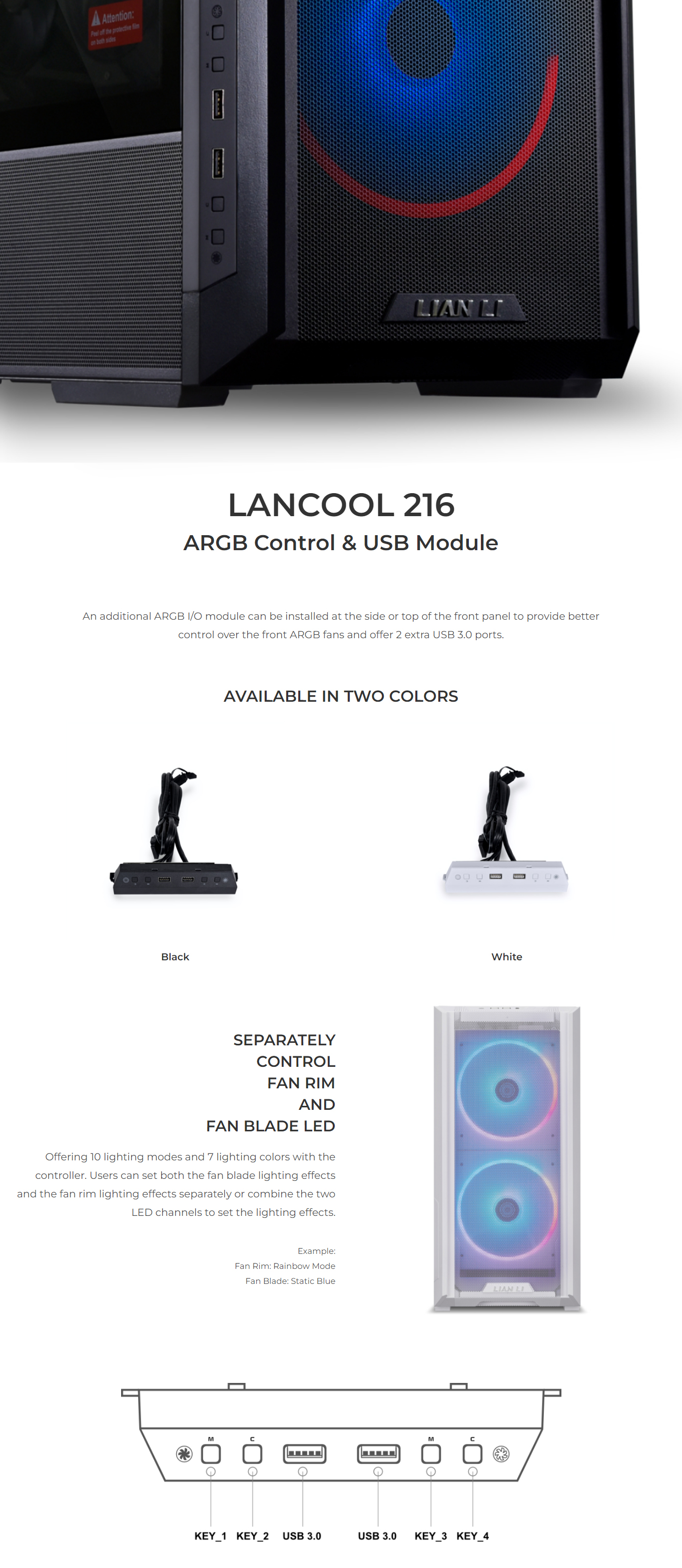 Lian-Li-Lan216-1X-RGB-Fan-Controller-Black-1