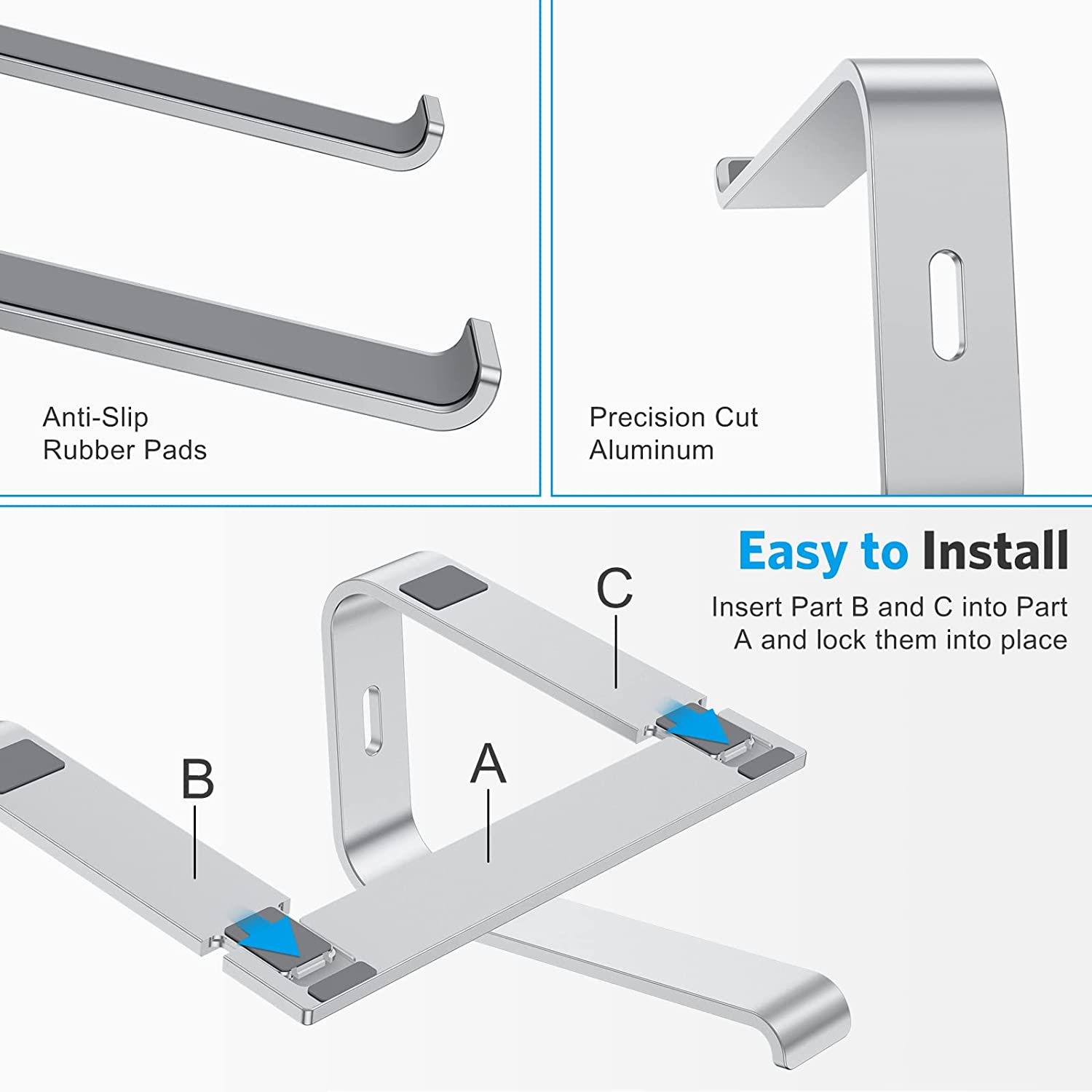 Laptop Stand Holder Aluminum Ergonomic Computer Stand Labtop Riser ...