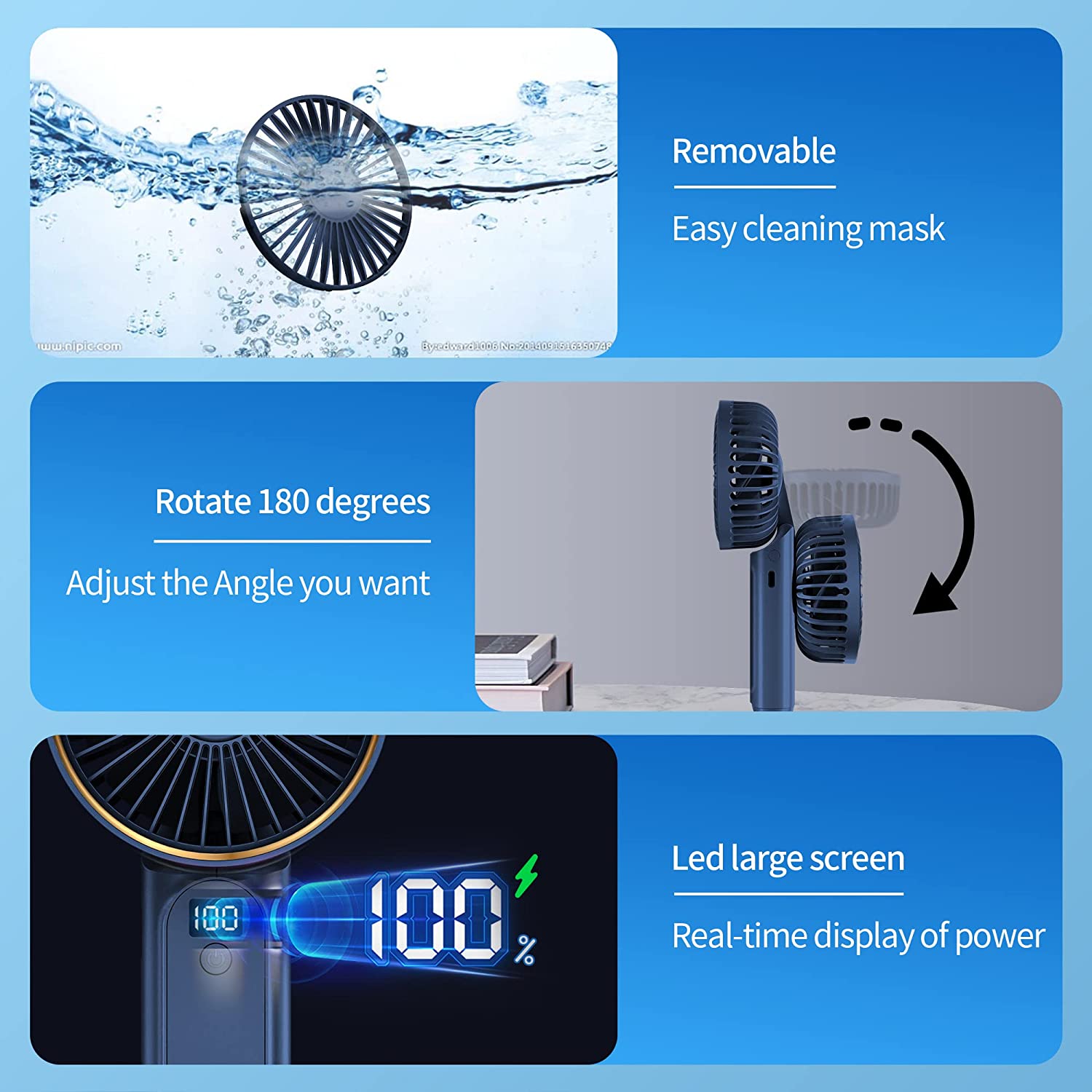 Hiking-Handheld-Fan-Portable-Mini-Fan-Rechargeable-Small-Pocket-Fan-with-5-Speed-Levels-4000-mAh-Batteries-Foldable-USB-Fan-for-Office-Outdoor-9