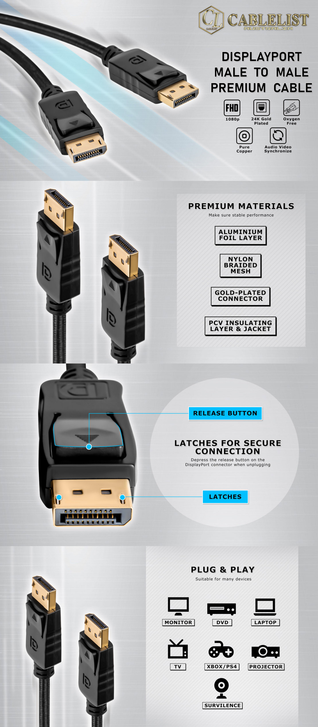 DisplayPort-Cables-Cablelist-8K-DisplayPort-Male-to-DisplayPort-Male-V1-4-Cable-1m-3