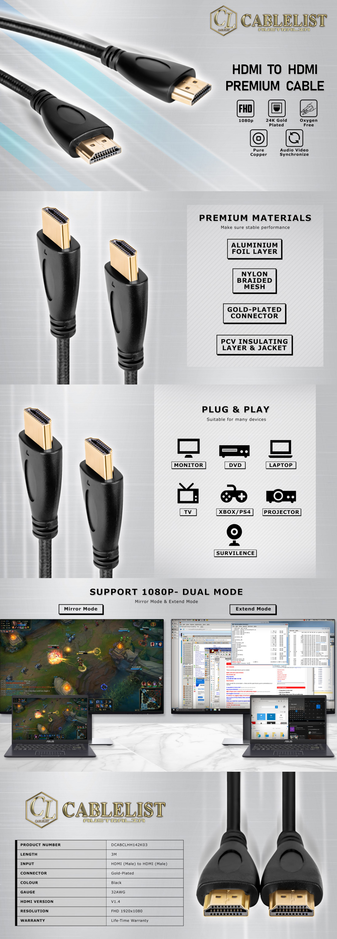 HDMI-Cables-Cablelist-2K-HDMI-to-HDMI-Male-to-Male-V1-4-3D-3m-Cable-2