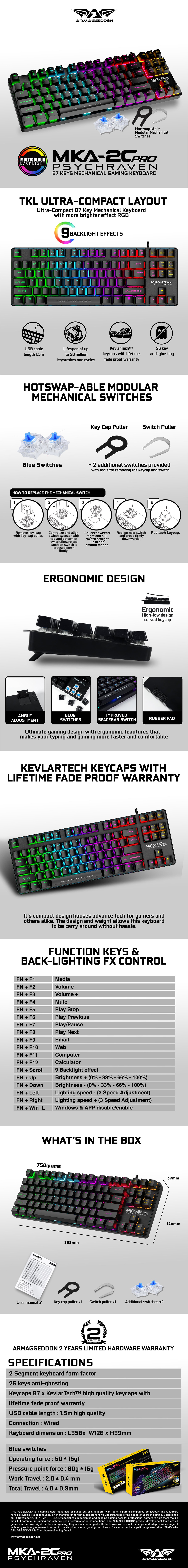 Fishing-Reels-Armaggeddon-MKA-2C-Multi-Colour-87-KEYS-BLUE-SWITCHES-MECHANICAL-KEYBOARD-1