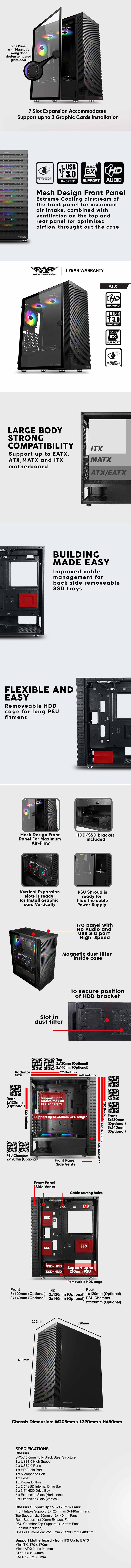 Fishing-Reels-Armaggeddon-TESSARAXX-Apex-8-Black-Tempered-Glass-ATX-Gaming-Case-NO-PSU-Fan-1
