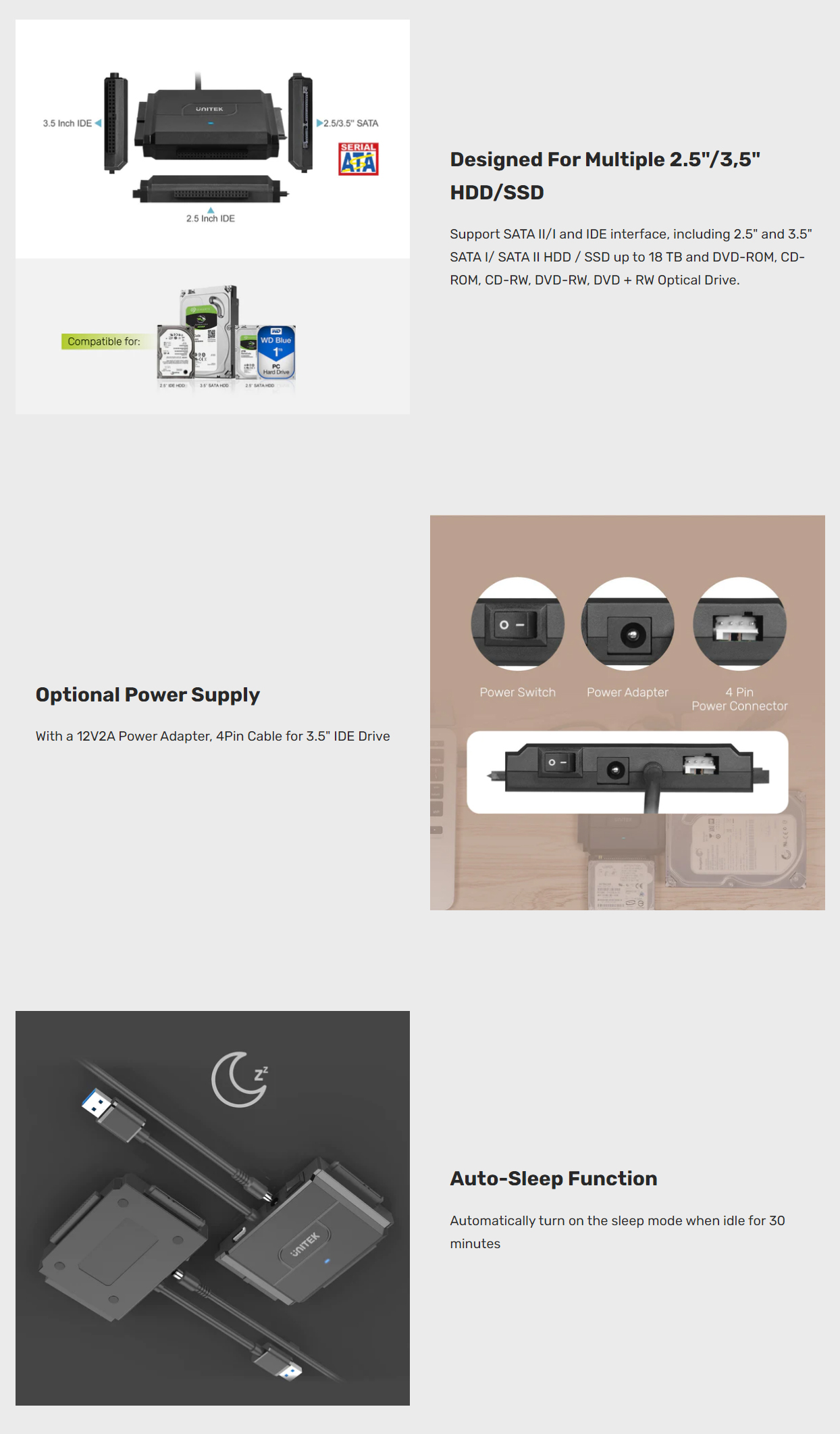 SmartLink Trinity USB 3.0 to SATA II & IDE HDD & SSD Adapter