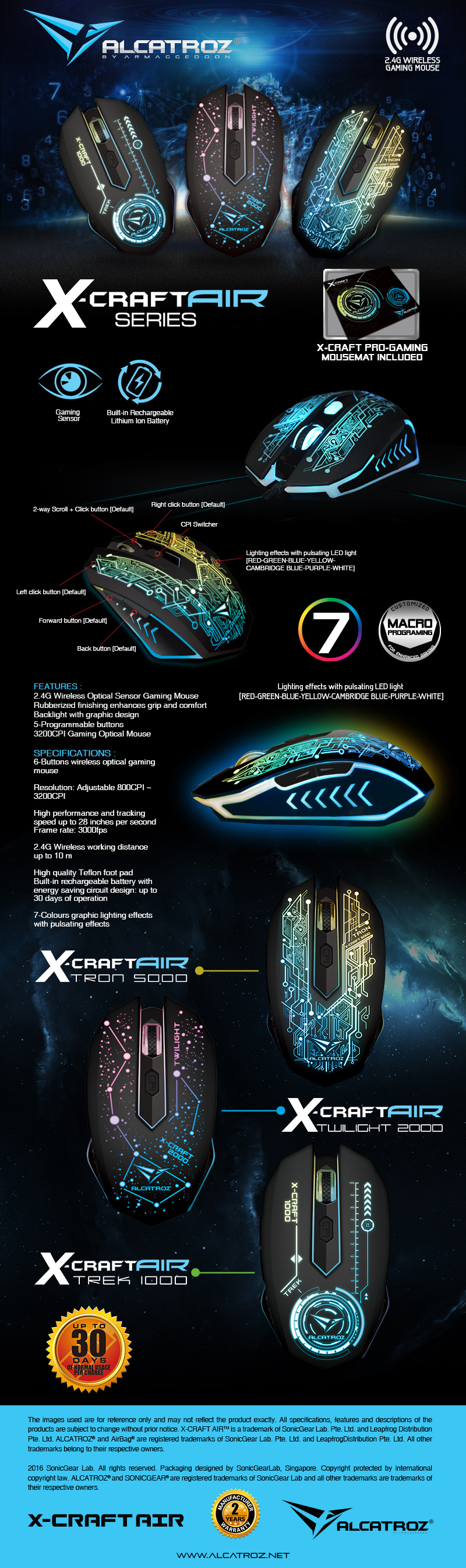 Mouse-Mouse-Pads-Alcatroz-X-Craft-Air-Tron-5000-7-Color-Wireless-Gaming-Optical-Mouse-2