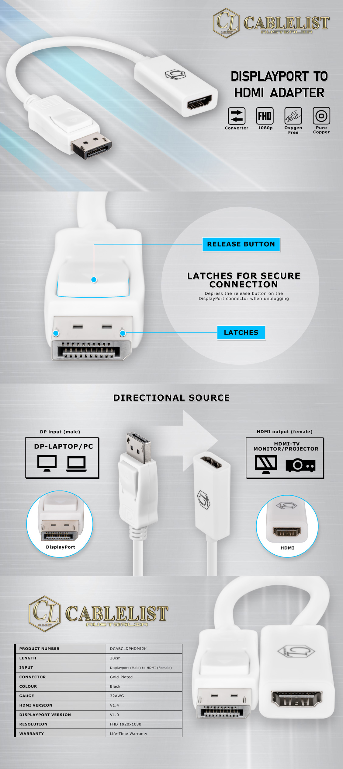 DisplayPort-Cables-Cablelist-2K-Display-Port-Male-to-HDMI-Female-Converter-Adapter-2