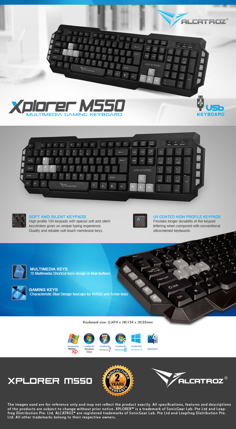Keyboards-Alcatroz-Xplorer-M550-Wired-Keyboard-Black-and-Grey-2