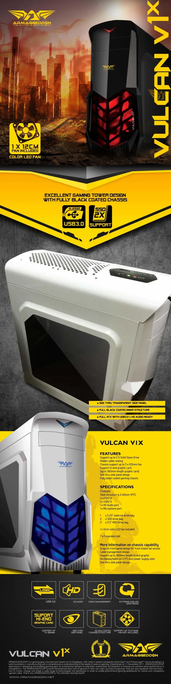 Cases-ARMAGGEDDON-Vulcan-V1x-LED-ATX-Gaming-Tower-Case-White-2