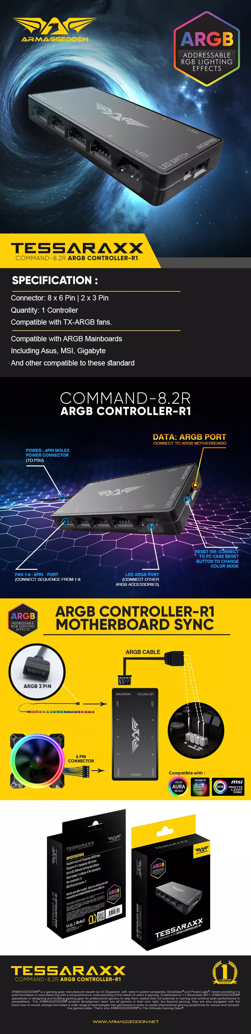 ARMAGGEDDON-TESSARAXX-ARGB-Cooling-Fan-Controller-TX-COMMAND-8-2R-2