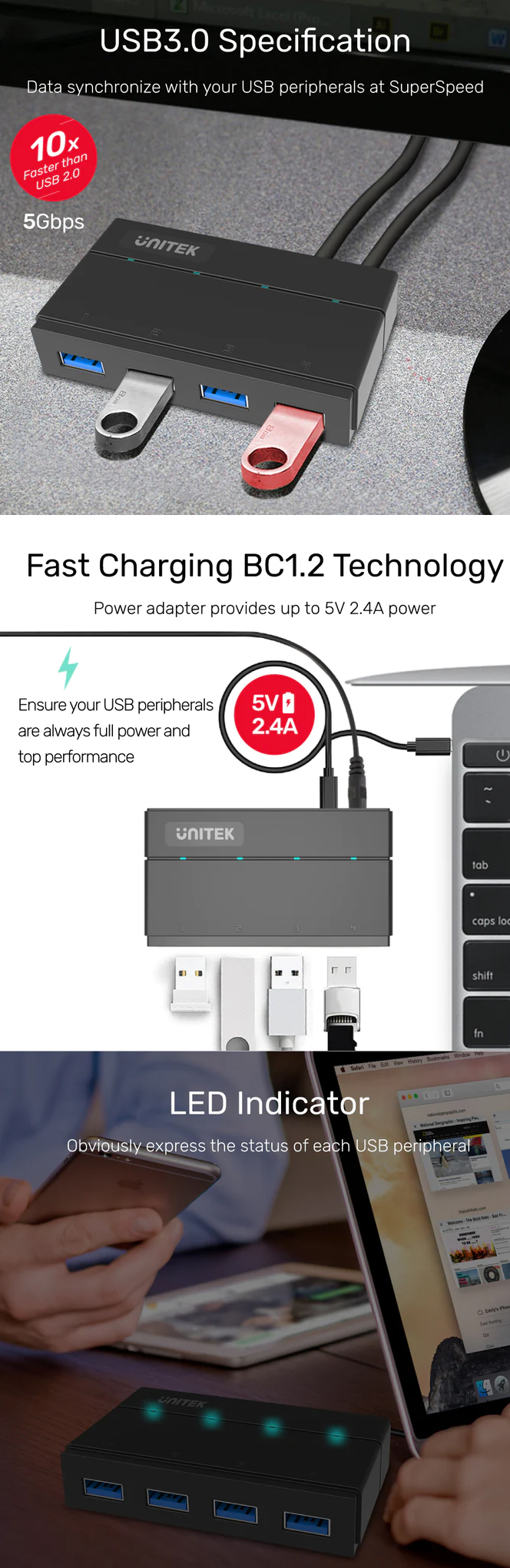 USB-Hubs-Unitek-USB3-0-4-Port-Hub-with-Charging-Function-2