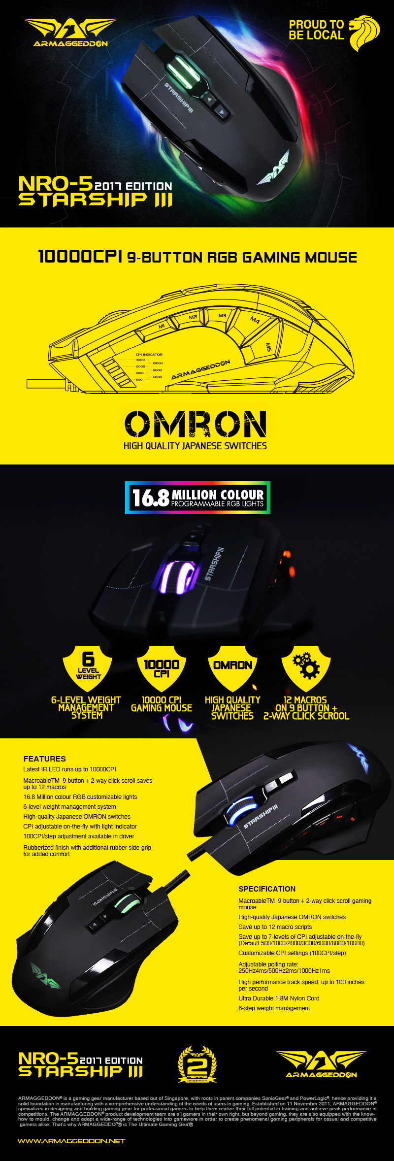 Mouse-Mouse-Pads-Armaggeddon-Starship-III-RGB-MMO-Gaming-Mouse-Black-2