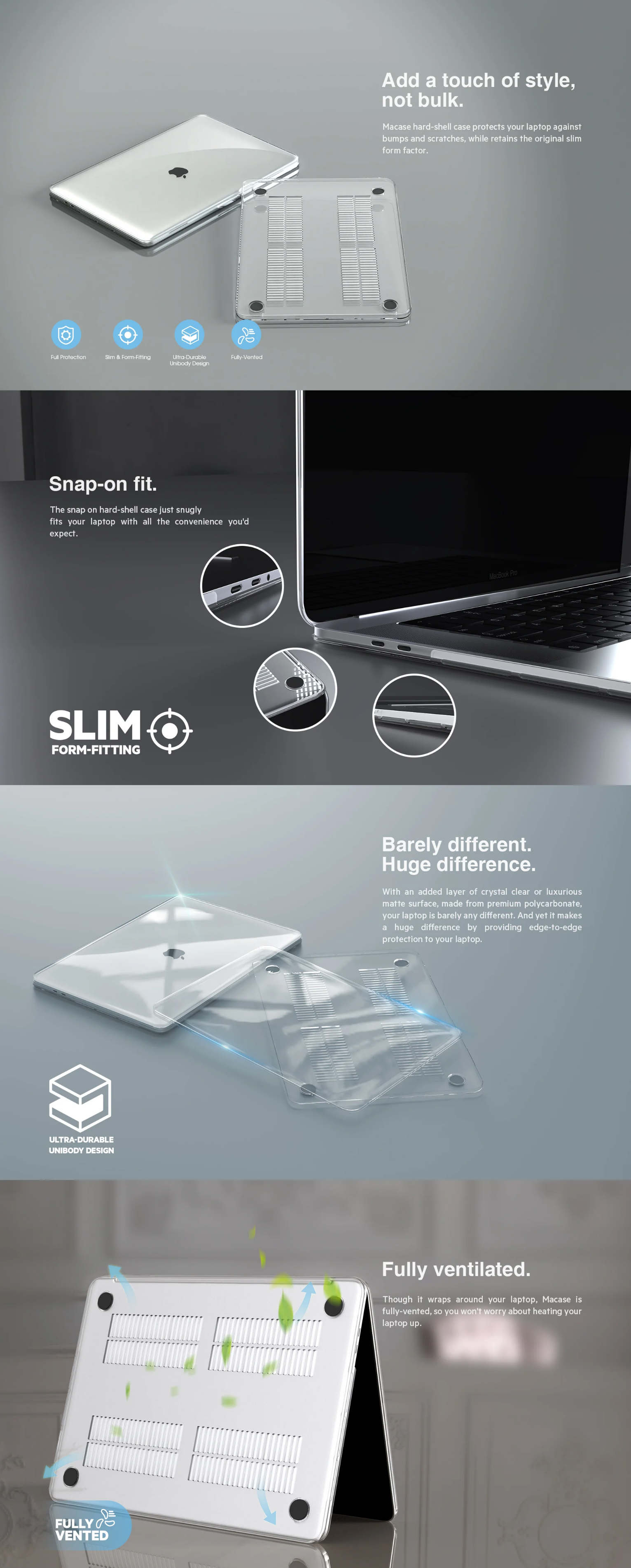 MacBook-Accessories-RockRose-Macase-Snap-On-Hard-shell-Case-Apple-MacBook-Pro-14in-Matte-Clear-1