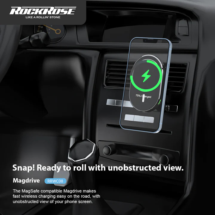 iPhone-Accessories-RockRose-Magdrive-15W-Magnetic-Car-Mount-Wireless-Charger-Compatible-With-MagSafe-1