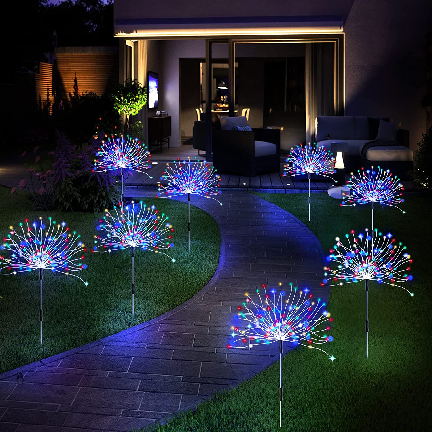 LED-Flood-Street-Lights-Solar-Garden-Lights-Fireworks-Lights-Outdoor-Waterproof-120-LED-2-Lighting-Modes-Auto-On-Off-Solar-Outdoor-Lights-for-Pathway-Yard-Christmas-Party-etc-39
