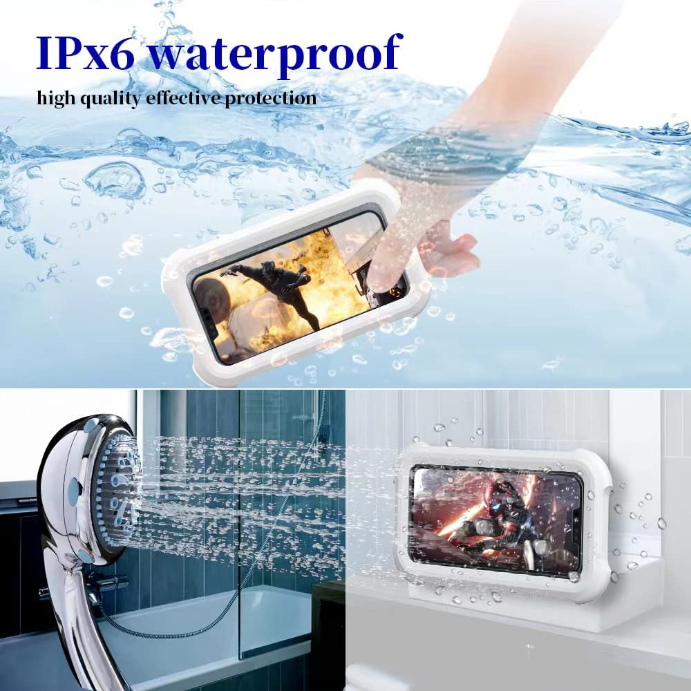 Phone Holder For Shower Waterproof Phone Stand Case Anti-Fog HD Touch ...