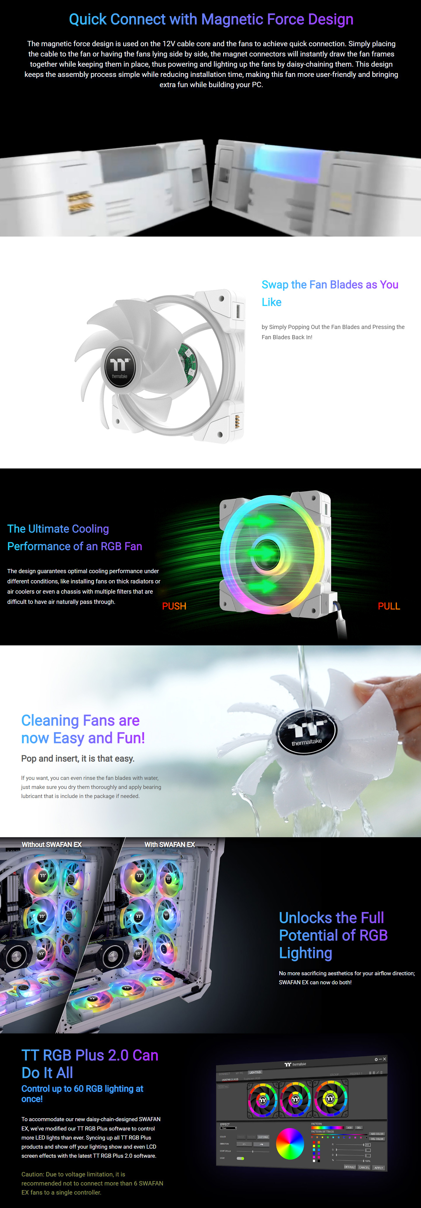 CPU-Cooling-Thermaltake-SWAFAN-EX12-120mm-RGB-PWM-Magnetic-Cooling-Fan-3-Pack-White-1