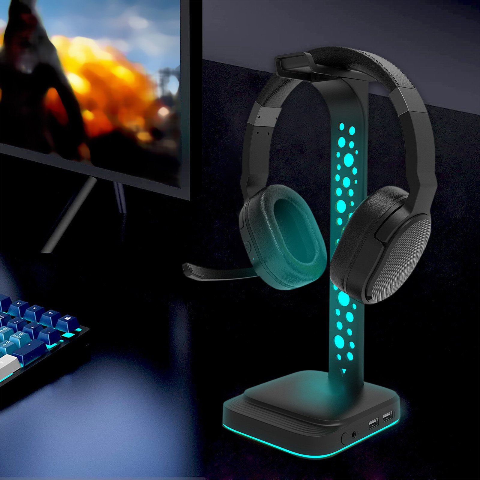 Headphones-Gaming-Headset-Stand-RGB-Headphone-Stand-with-3-5mm-AUX-2-USB-Charging-Ports-Headphone-Holder-with-10-Light-Modes-Gaming-Headset-for-Gamers-PC-42