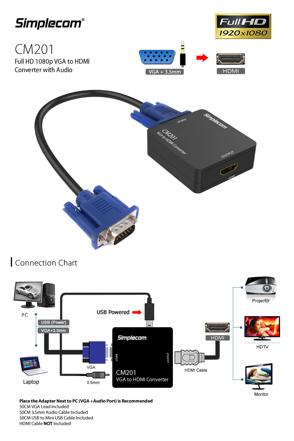 Display-Adapters-Simplecom-CM201-Full-HD-1080p-VGA-to-HDMI-Converter-with-Audio-1