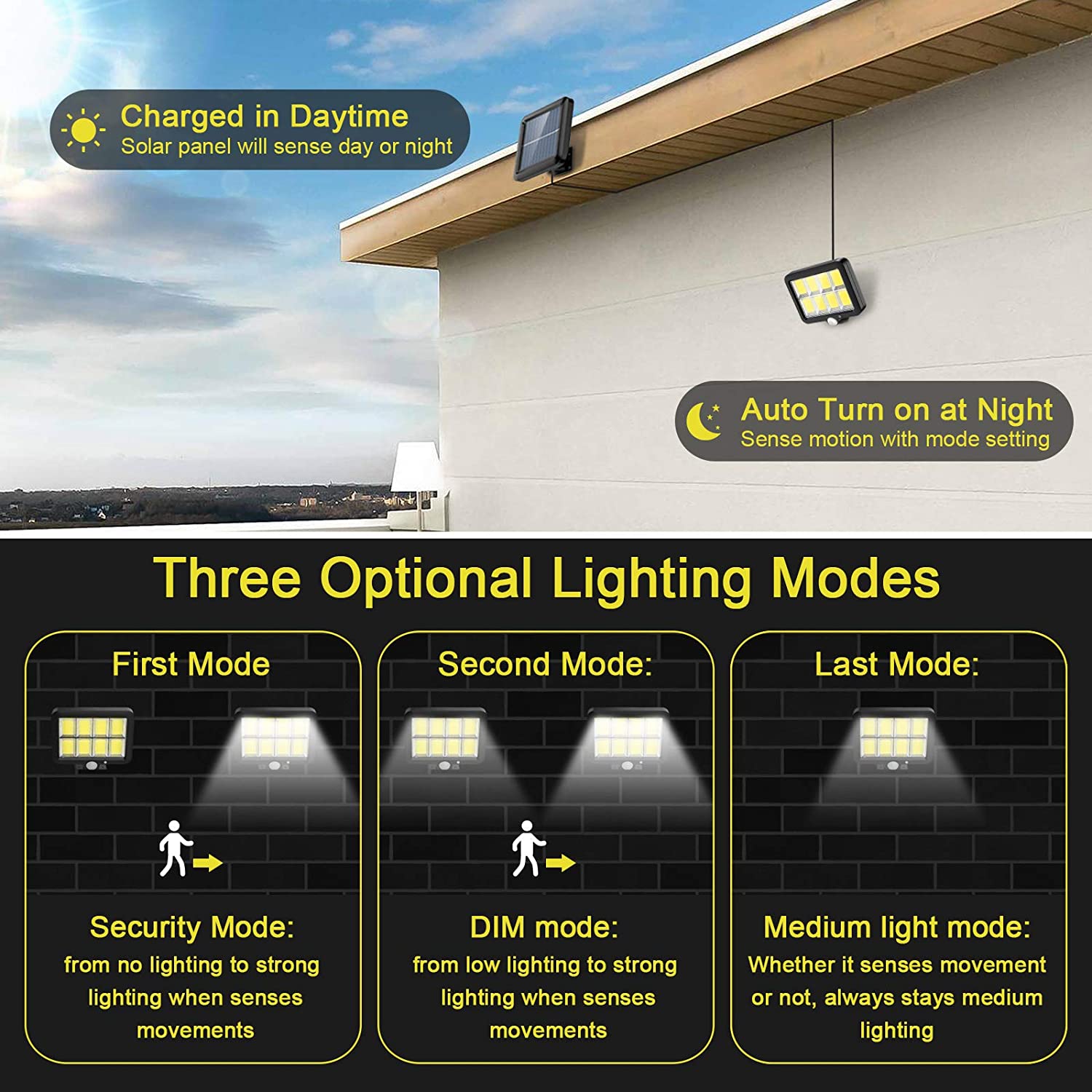 LED-Flood-Street-Lights-Solar-Lights-Outdoor-Motion-Sensor-Security-Led-Flood-Light-160-Bright-COB-LED-Adjustable-Solar-Panel-3-Lighting-Modes-for-Yard-Garden-Garage-12