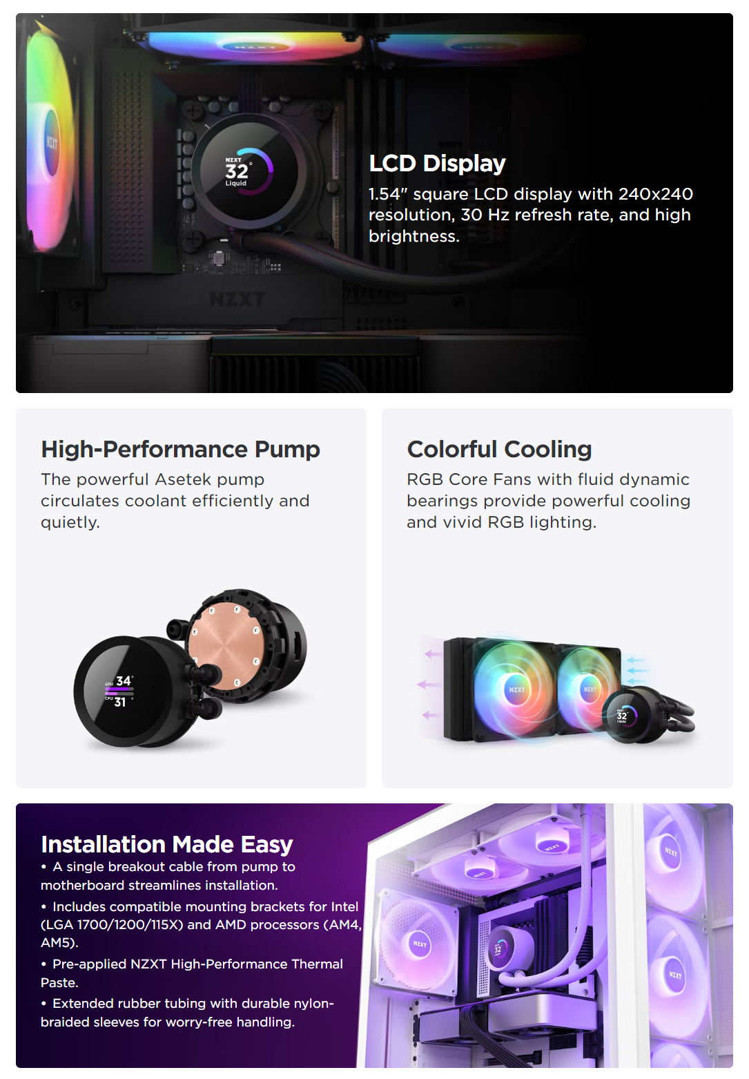 CPU-Cooling-NZXT-Kraken-280-RGB-280mm-AIO-Liquid-CPU-Cooler-with-LCD-Display-Black-1