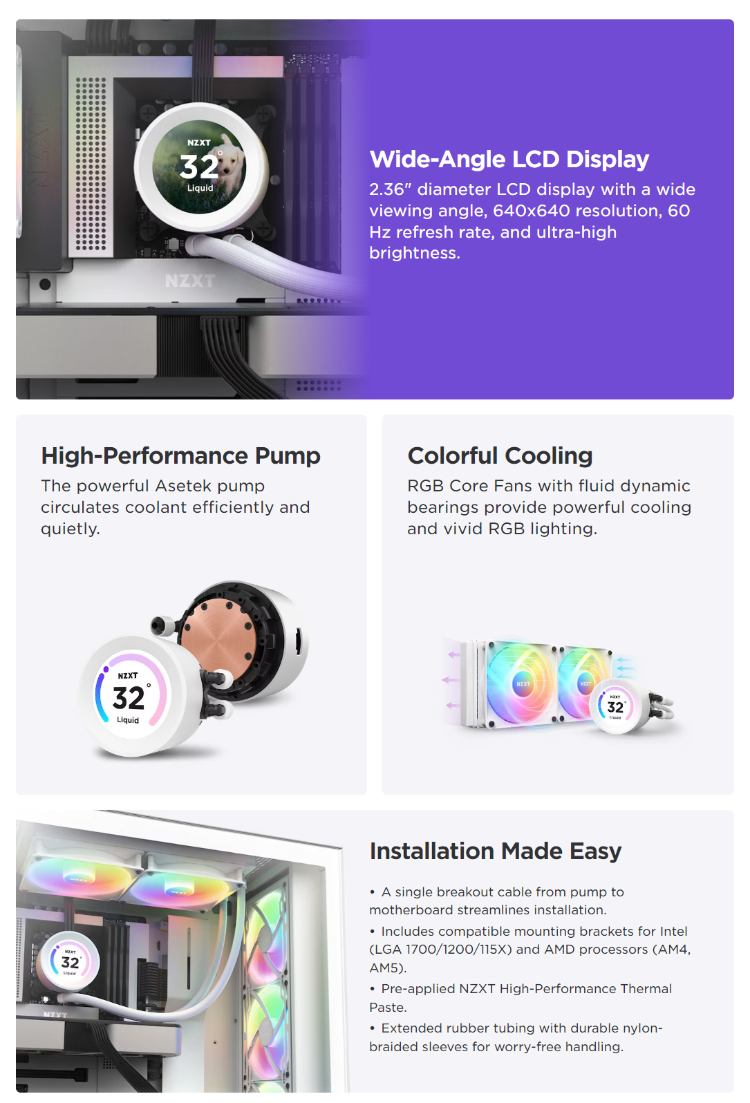 NZXT-Elite-240-RGB-240mm-AIO-Liquid-CPU-Cooling-with-LCD-Display-Black-1