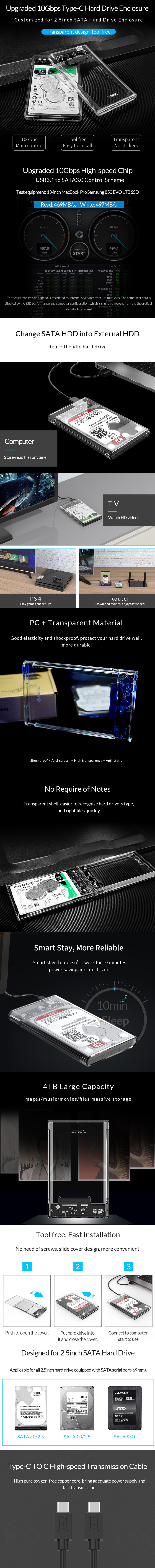 Enclosures-Docking-Orico-2-5in-Transparent-Type-C-Enclosure-1