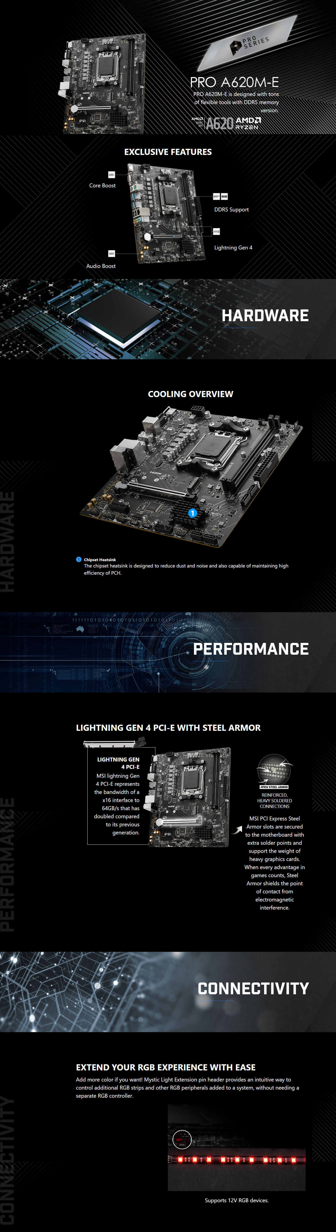 MSI PRO A620M-E AM5 mATX Motherboard (PRO A620M-E) - msy.com.au