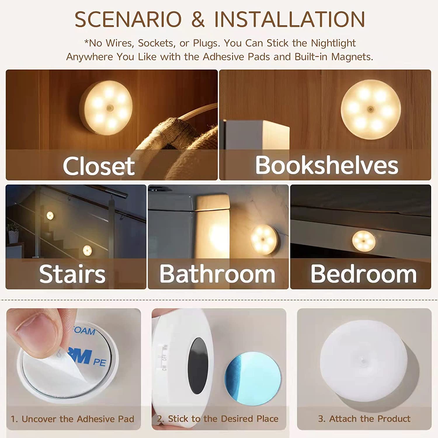 LED-Desk-Lights-Motion-Sensor-Light-Closet-Lights-Night-Light-Rechargeable-Cordless-Wall-Lights-Magnetic-attraction-Stick-on-anywhere-Automatically-turn-on-off-67