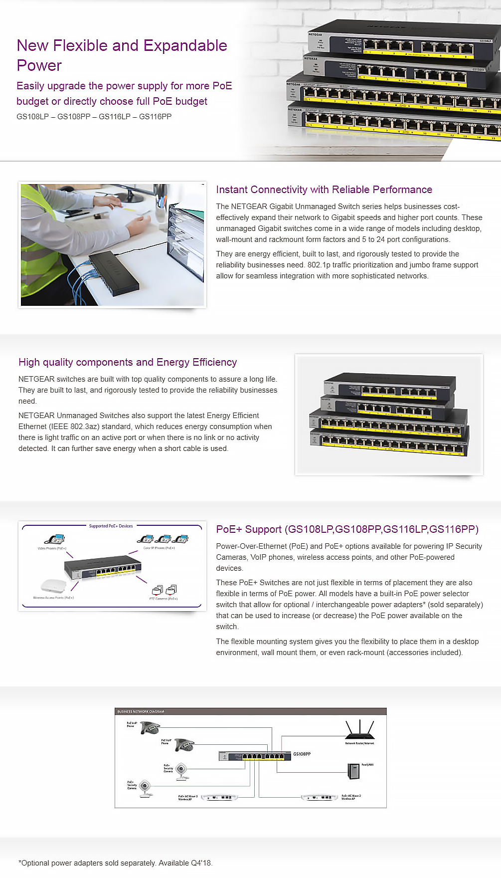 Switches-Netgear-16-Port-Gigabit-PoE-PoE-76W-Unmanaged-Switch-GS116LP-100AJS-1